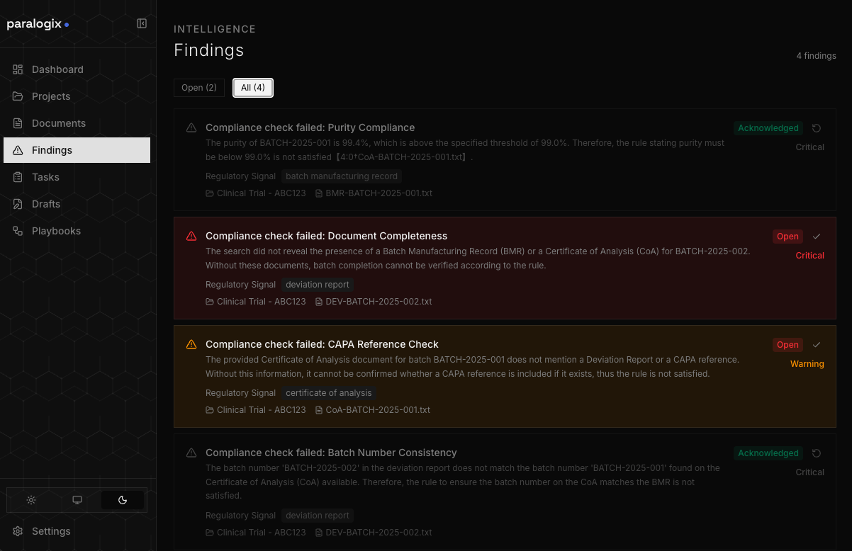 Review findings and steer agent work